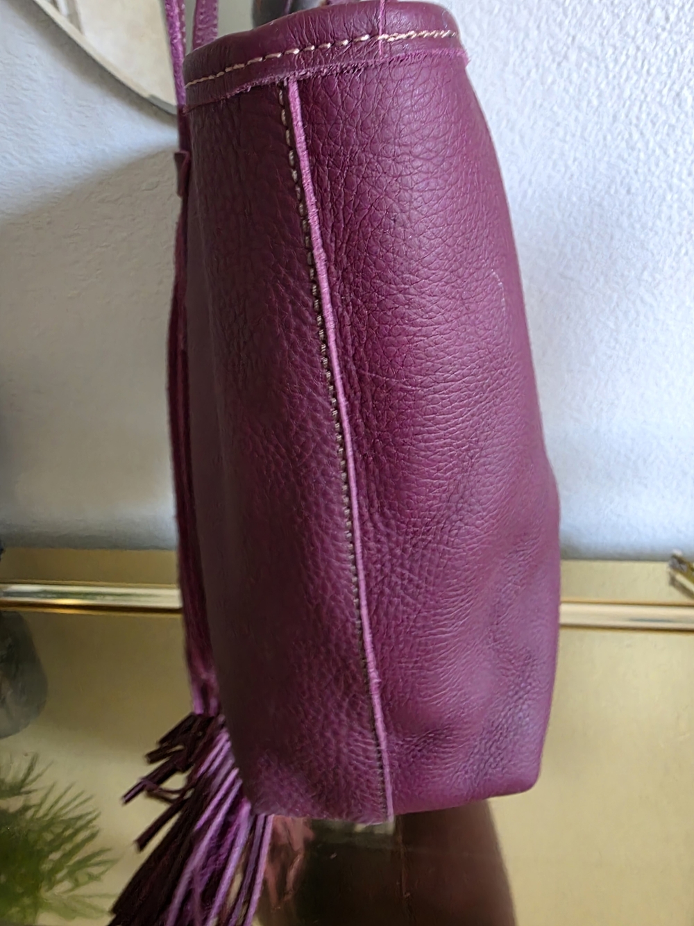 Consuela Plum Breezy Fringe Tote with Multicolor Accent - Picture 6 of 12